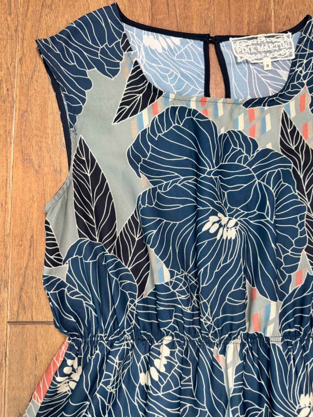 Pink Martini Floral Fit-and-Flare Dress with Elastic Waist - Picture 6 of 13